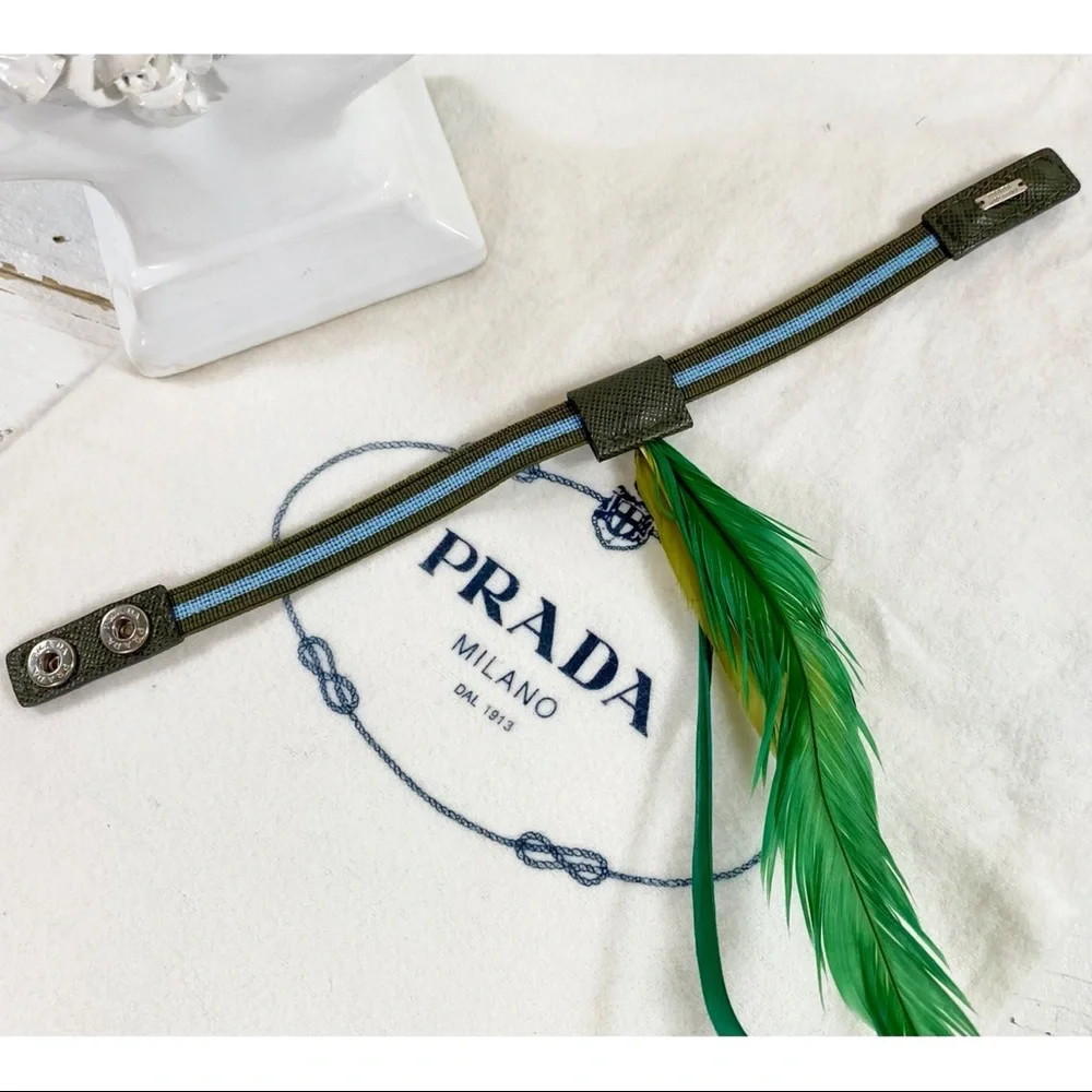 Prada Rare Couture Multi Feather Snap Bracelet